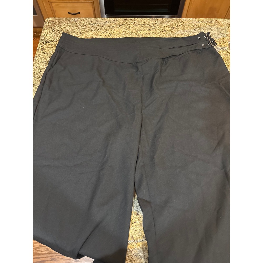 NWT Unique Vintage Black Wide Leg Buckle High Waist Trousers 4XL K2003WB0-PL